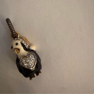 Brighton Penguin Charm Pendant - Black and Gold